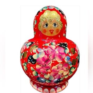 Vintage Matryoshka Nesting Dolls – 10 Pieces – Hand-Painted – 5” Tall